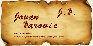 Jovan Marović vizit kartica